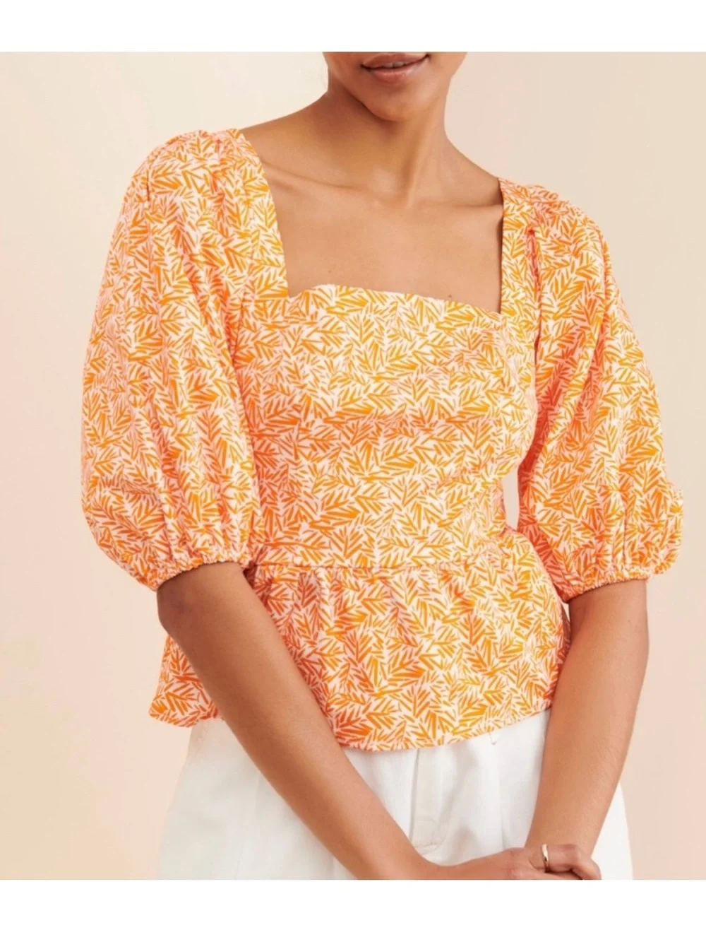 Hutch for Anthropologie Tie Back Peplum Top